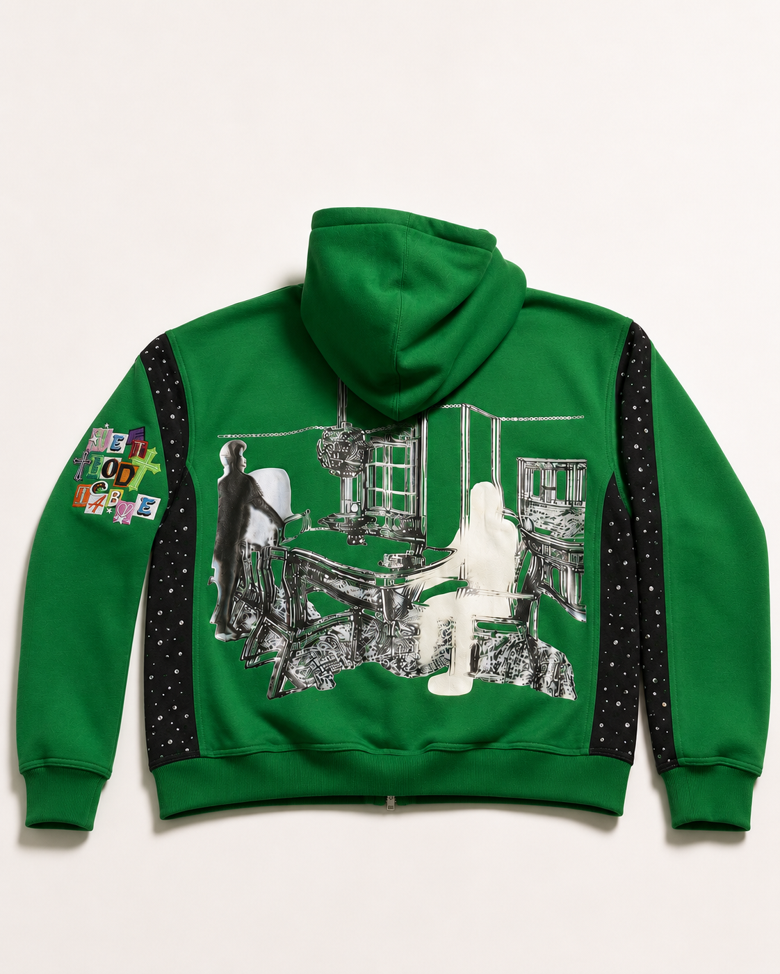 Mg@TT RHINESTONE Green Hoodie