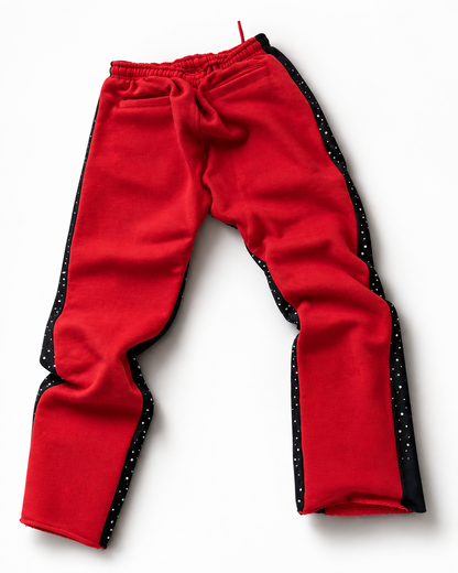 Mg@TT Rhinestone Red Sweatpants