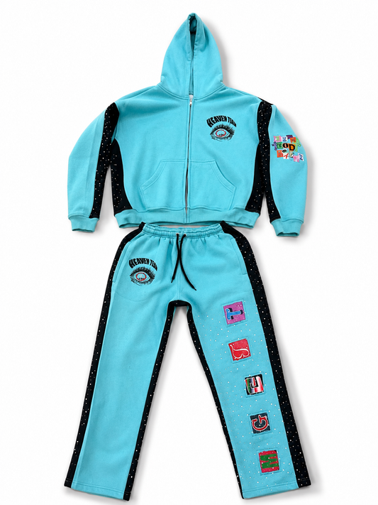 Mg@TT Rhinestone Blue Sweatsuit