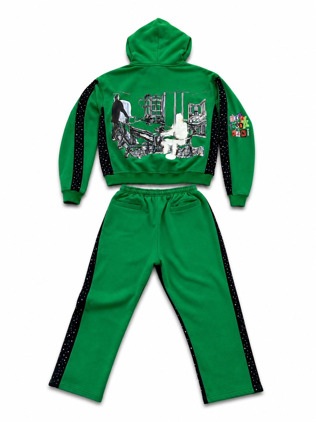 Green Rhinestone Sweatsuit