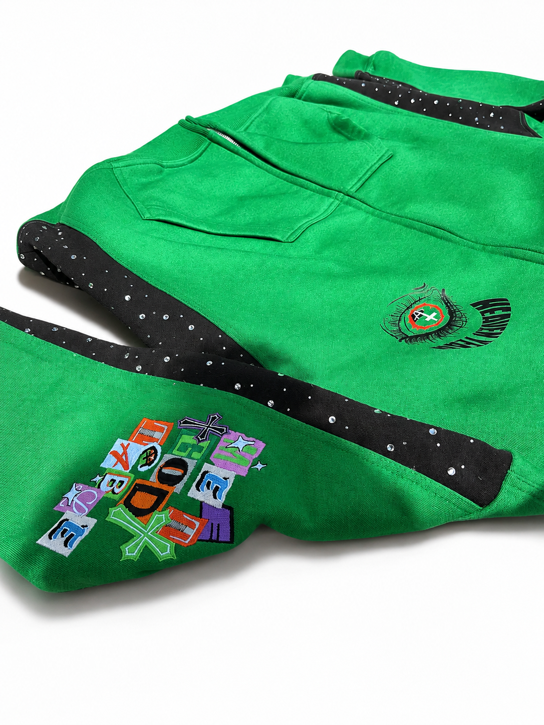 Green Rhinestone Sweatsuit