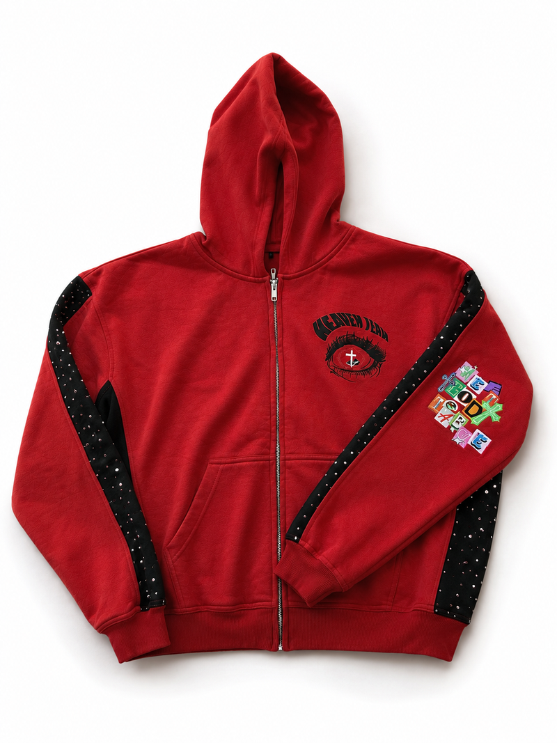 Mg@TT Rhinestone Red Hoodie