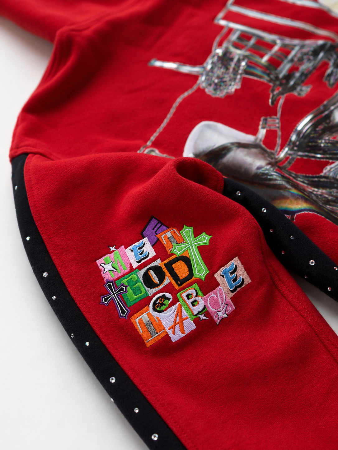 Mg@TT Rhinestone Red Sweatsuit