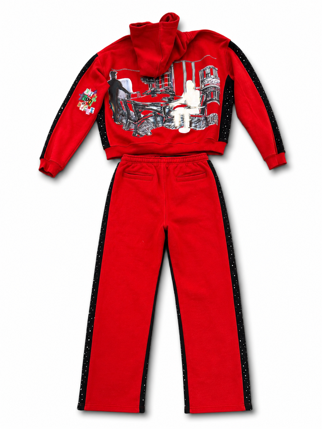 Mg@TT Rhinestone Red Sweatsuit