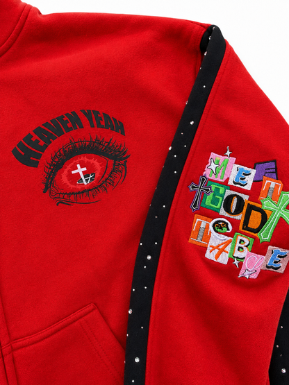 Mg@TT Rhinestone Red Sweatsuit