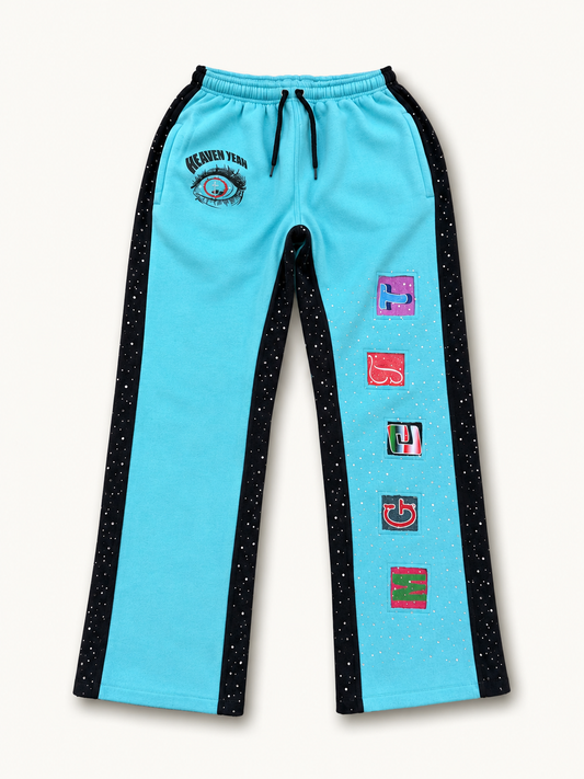 Mg@TT Rhinestone Blue Sweatpants
