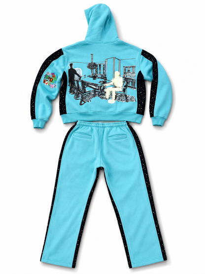 Mg@TT Rhinestone Blue Sweatsuit